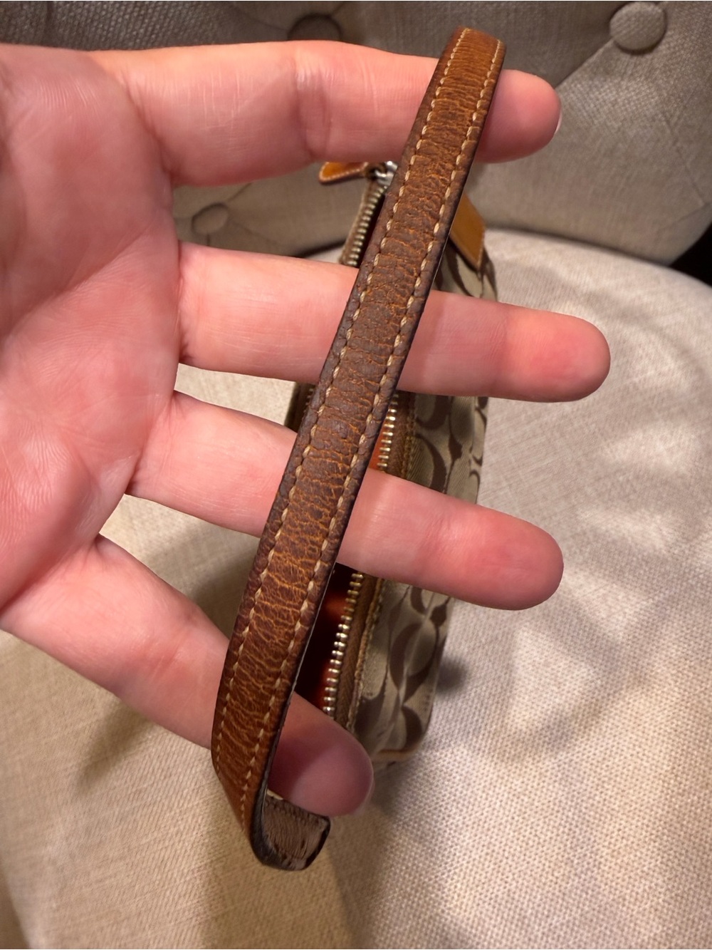 Coach Y2K Hampton Mini Signature Wristlet Brown Canvas Leather Pochette Bag 2004 - Picture 11 of 16